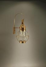 Northeast Lantern 2731-AB-MED-OPT - Caged Pear Wall Antique Brass Medium Base Socket Optic Glass