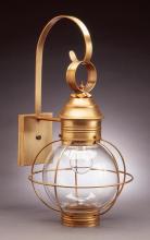 Northeast Lantern 2831-AB-MED-CSG - Caged Round Wall Antique Brass Medium Base Socket Clear Seedy Glass