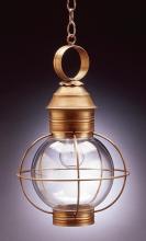 Northeast Lantern 2832-VG-MED-CSG - Caged Round Hanging Verdi Gris Medium Base Socket Clear Seedy Glass