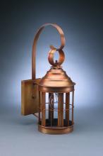 Northeast Lantern 3317-AC-MED-CLR - Cone Top Wall With Top Scroll Antique Copper Medium Base Socket Clear Glass Open Bottom