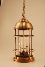 Northeast Lantern 3532-AB-LT2-CSG - Nautical Hanging Antique Brass 2 Candelabra Sockets Clear Seedy Glass