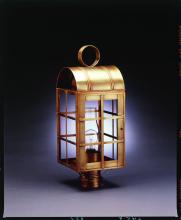 Northeast Lantern 6153-AB-CIM-CSG - Culvert Top H-Bars Post Antique Brass Medium Base Socket With Chimney Clear Seedy Glass