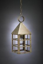 Northeast Lantern 7132-AC-MED-CLR - Pyramid Top H-Bars Hanging Antique Copper Medium Base Socket Clear Glass