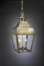 Northeast Lantern 7632-AB-MED-CSG - Curved Top Hanging Antique Brass Medium Base Socket Clear Seedy Glass