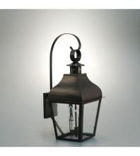 Northeast Lantern 7637-AB-CIM-CSG - Curved Top Wall With Top Scroll Antique Brass Medium Base Socket With Chimney Clear Seedy