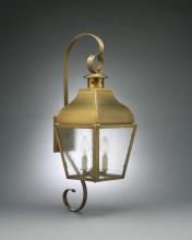 Northeast Lantern 7638-AC-LT2-CLR - Curved Top Wall With Top & Bottom Scroll Antique Copper 2 Candelabra Sockets Clear Glass