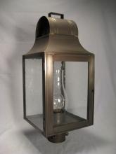 Northeast Lantern 9053-AC-CIM-CSG - Culvert Top Post Antique Copper Medium Base Socket With Chimney Clear Seedy Glass