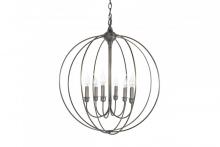 Northeast Lantern CH906-DAB-LT6 - Large Hanging Circle Chandelier Dark Antique Brass 6 Candelabra Sockets