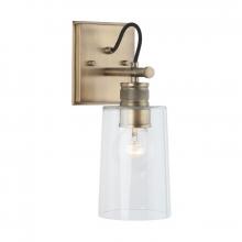 Austin Allen & Co. 9D319A - 1-Light Clear Glass Sconce in Aged Brass