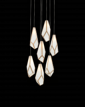 Currey 9000-1035 - Glace White 7-Light Round Multi-Drop Pendant