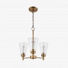 Affinity KC3-AB-CNC - Karen 3 light chandelier, brass, cone clear