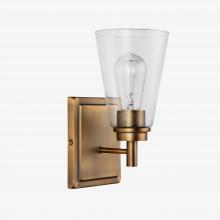 Affinity KS1-AB-CNC - Karen 1 light wall sconce, brass, cone clear