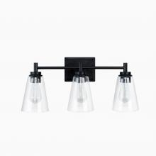 Affinity KV3-BK-CNC - Karen 3 light vanity, black, cone clear